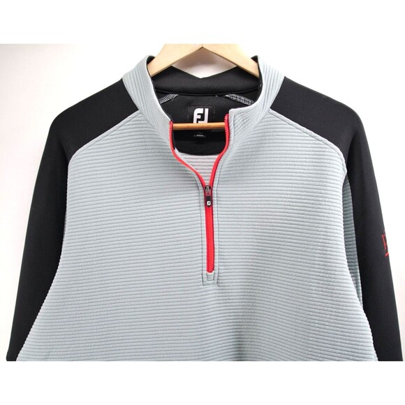 Footjoy 1/4 Zip Up Sweatshirt Men's Large‎ Pullover Gray Mind Over Matter - Picture 2 of 8